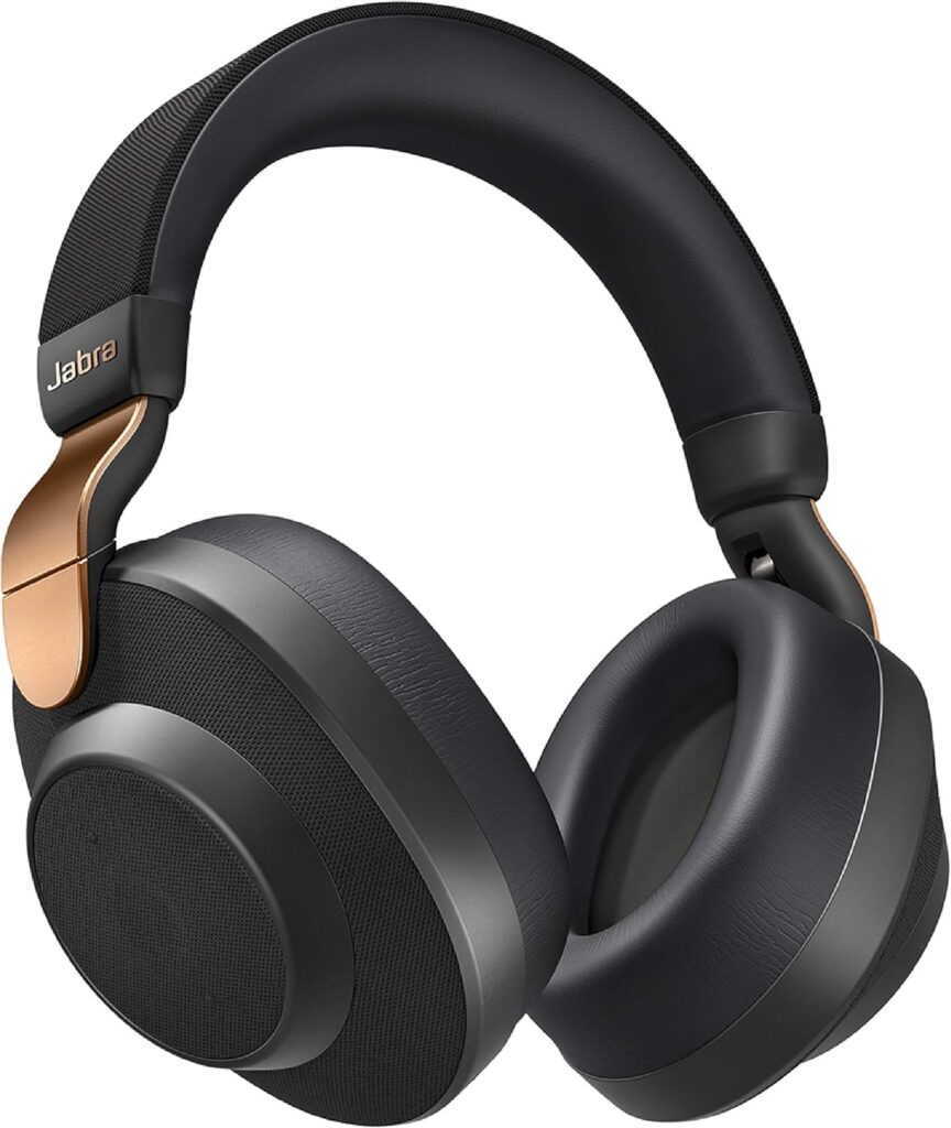 Jabra Elite 85h Wireless Headphones in black and copper color.