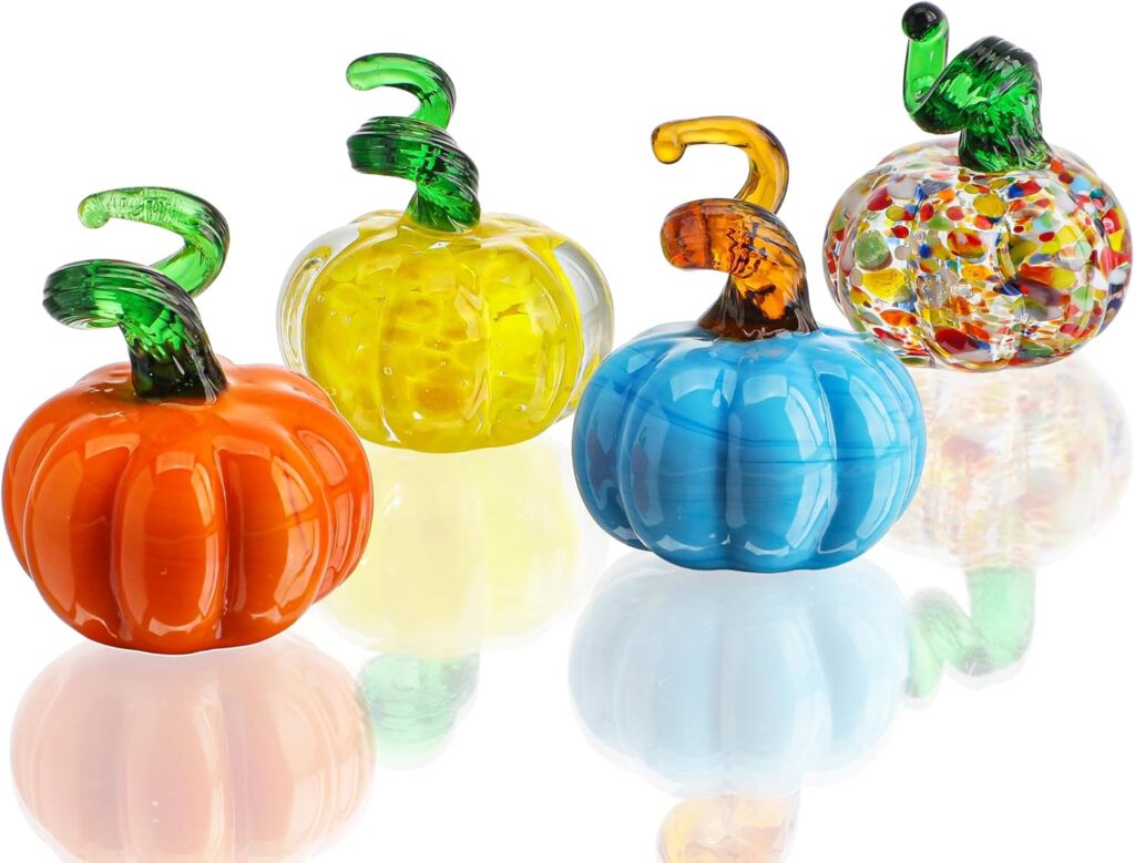 Blown Glass Pumpkin Figurines